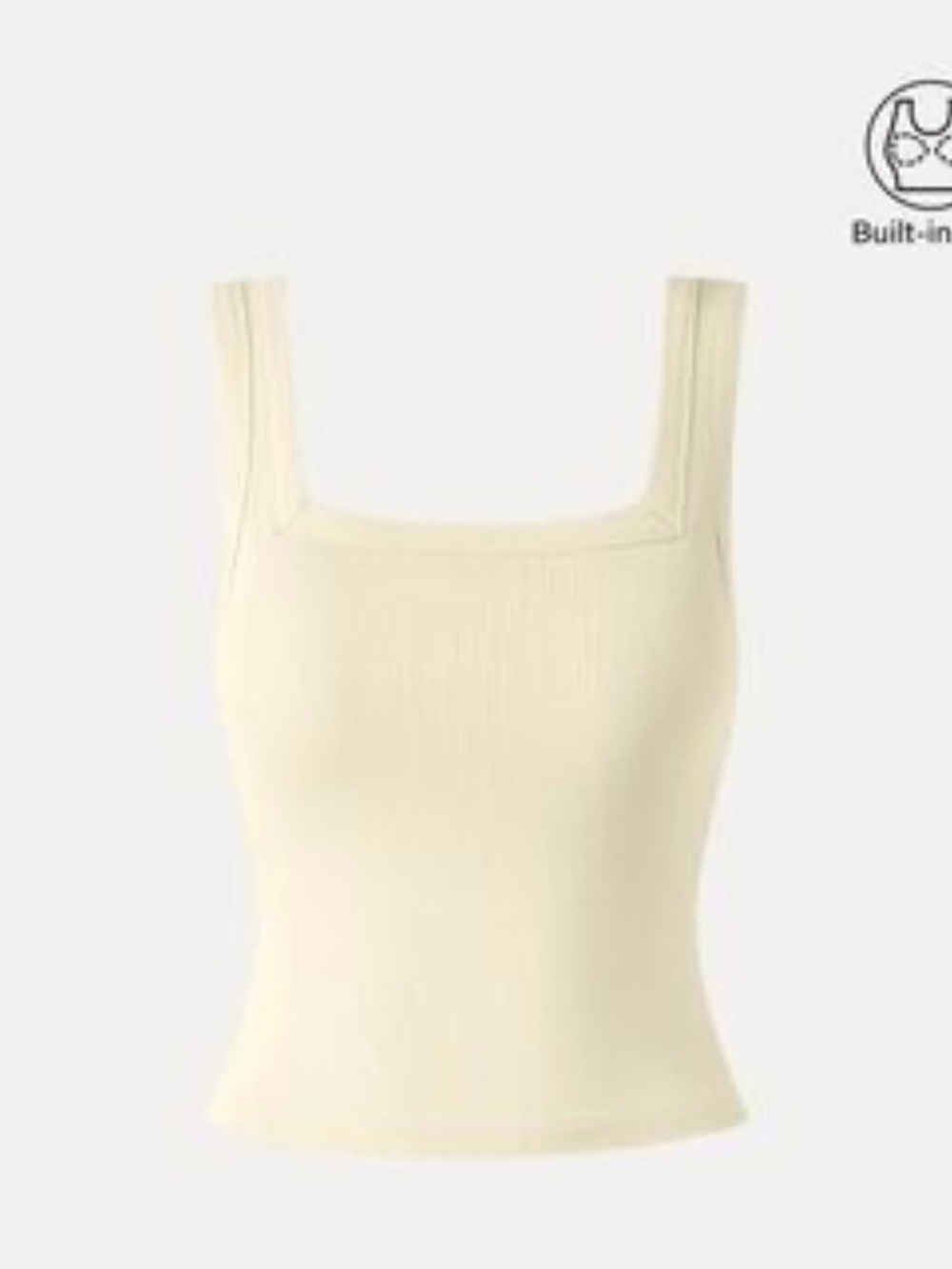 OGL Soft Stretch Ribbed Square Neck Open Back Bra Tank, Sz M (P2P 16”)